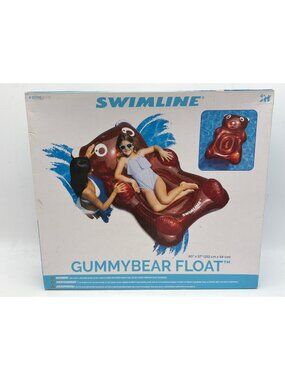 Swimline Gummy Bear Pool Float 60" X 37" Fun Design With Head & Armrests